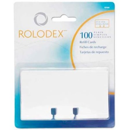 Rolodex Corp Rolodex Plain Unruled Refill Card, 2 1/4 x 4, White, 100 Cards/Pack 71691